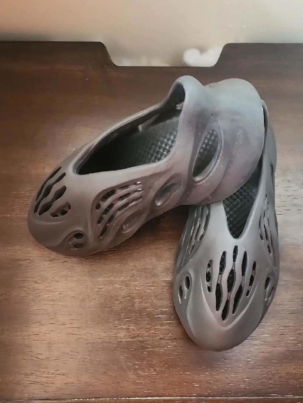 adidas Foam Runner Slip-On Clog in Charcoal Gray - Picture 3 of 4